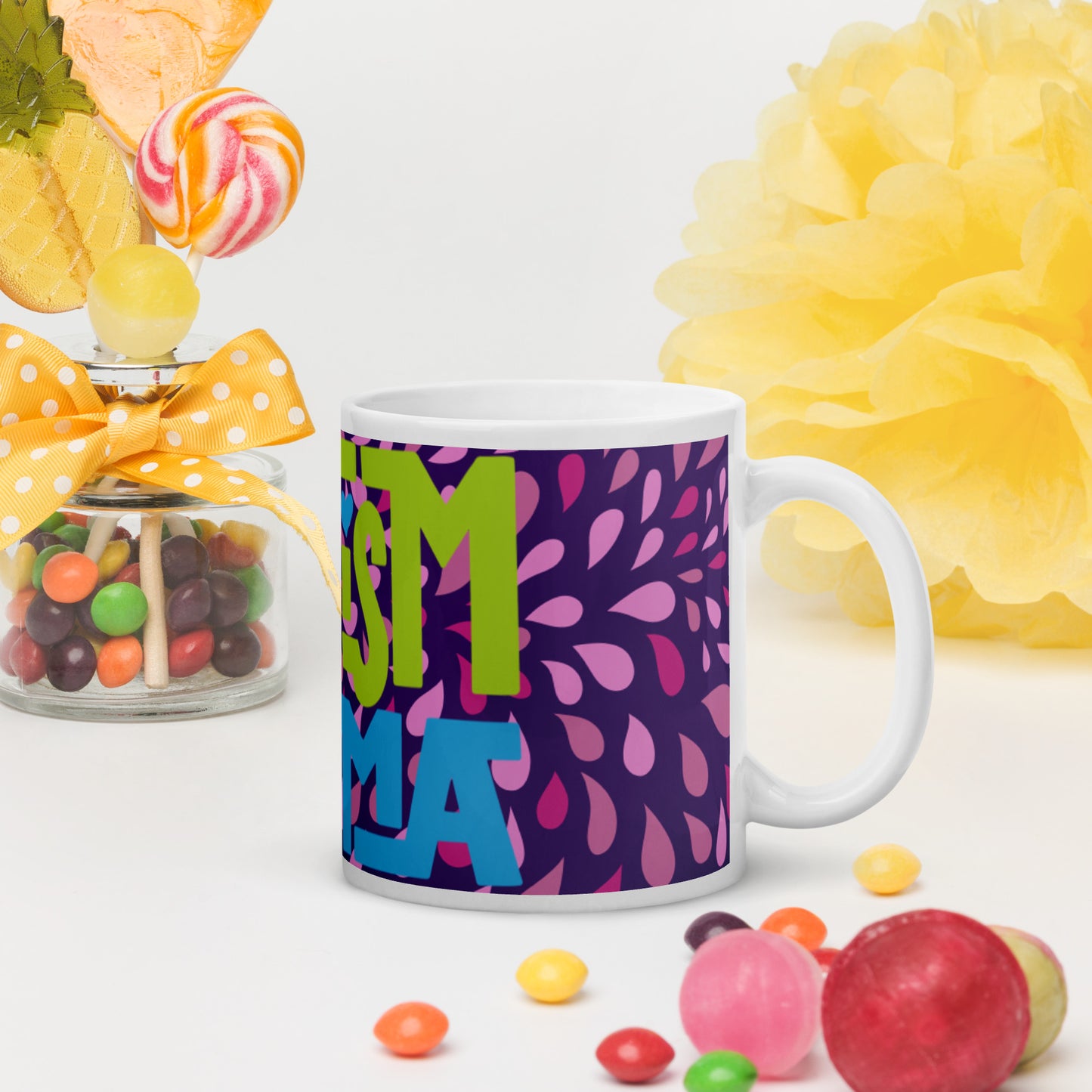AUTISM MAMA- White glossy mug