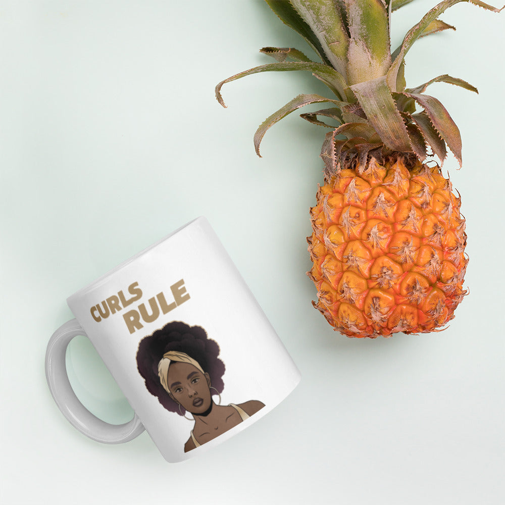 CURLS RULE- Mug