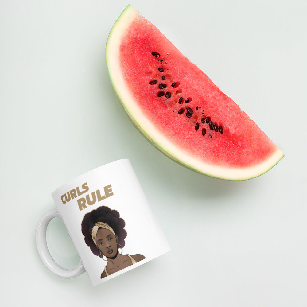 CURLS RULE- Mug