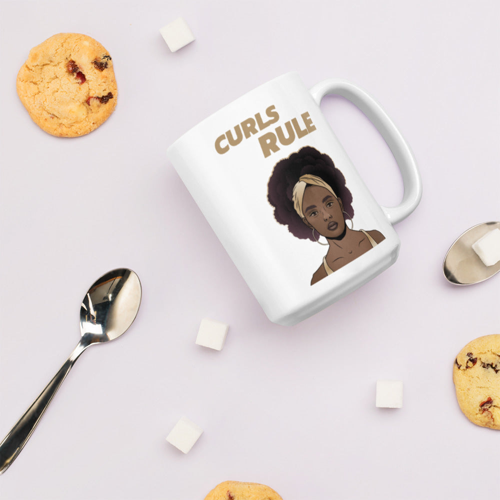 CURLS RULE- Mug
