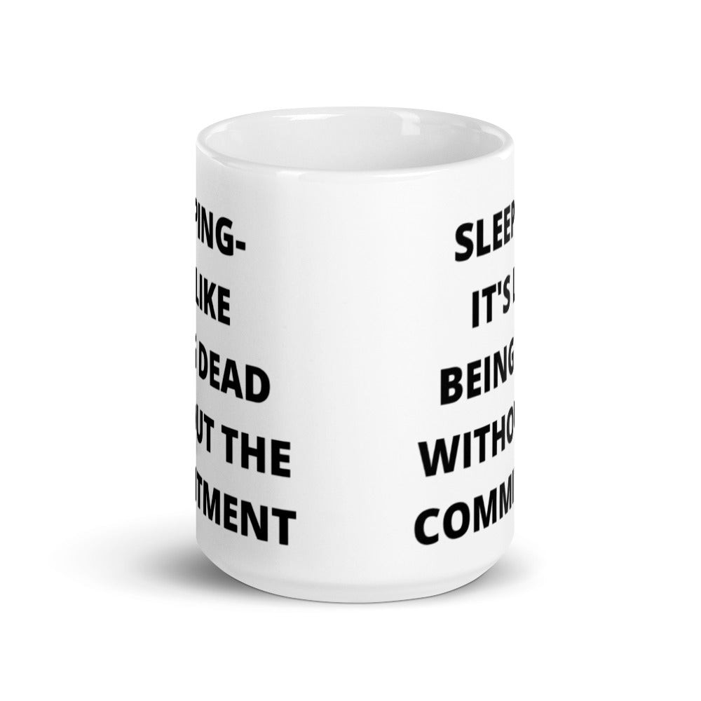 SLEEPING DEFINITION- White glossy mug