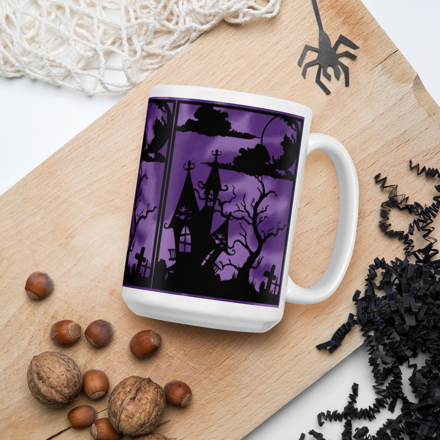 HAUNTED HOUSE- White glossy mug