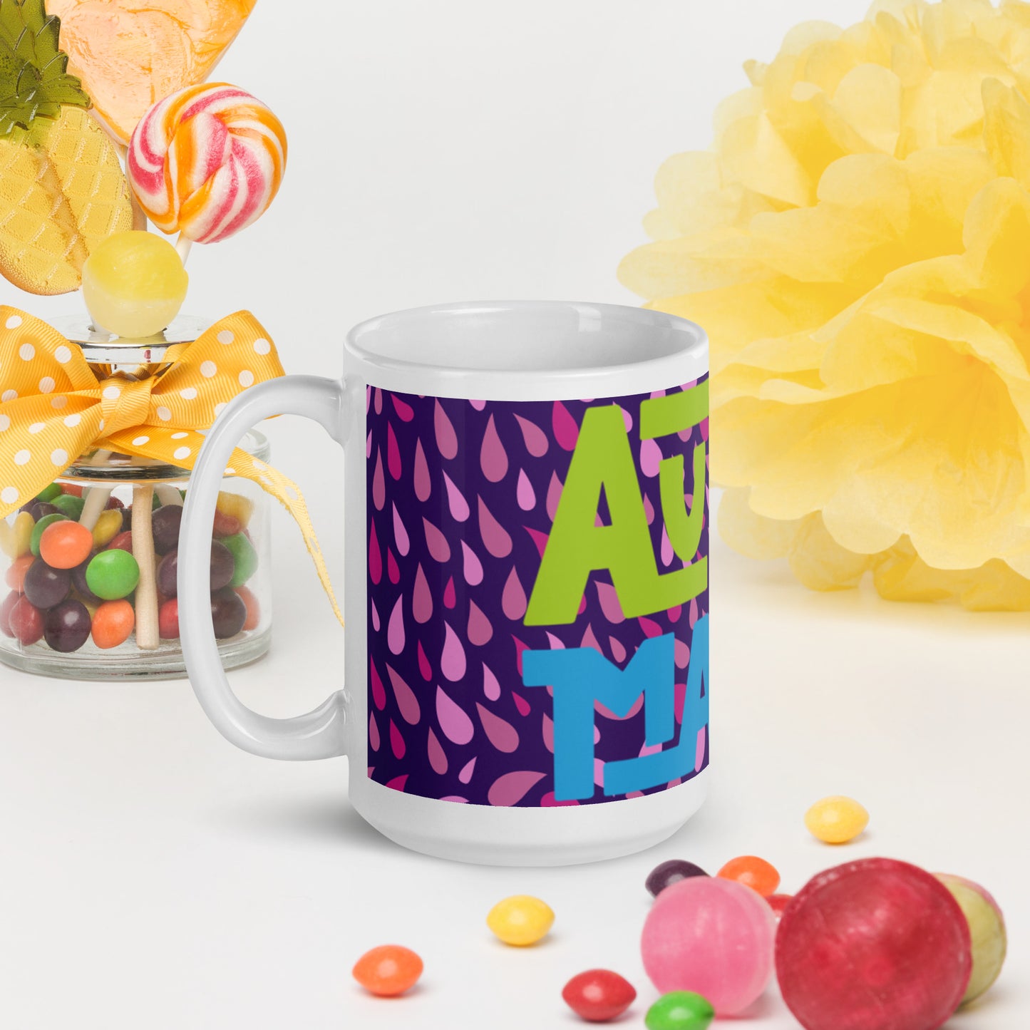 AUTISM MAMA- White glossy mug