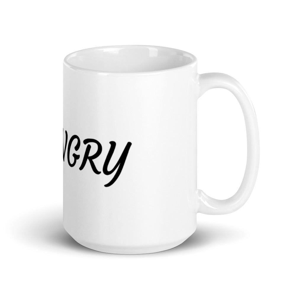 HORNGRY (HORNY AND HUNGRY)- White glossy mug