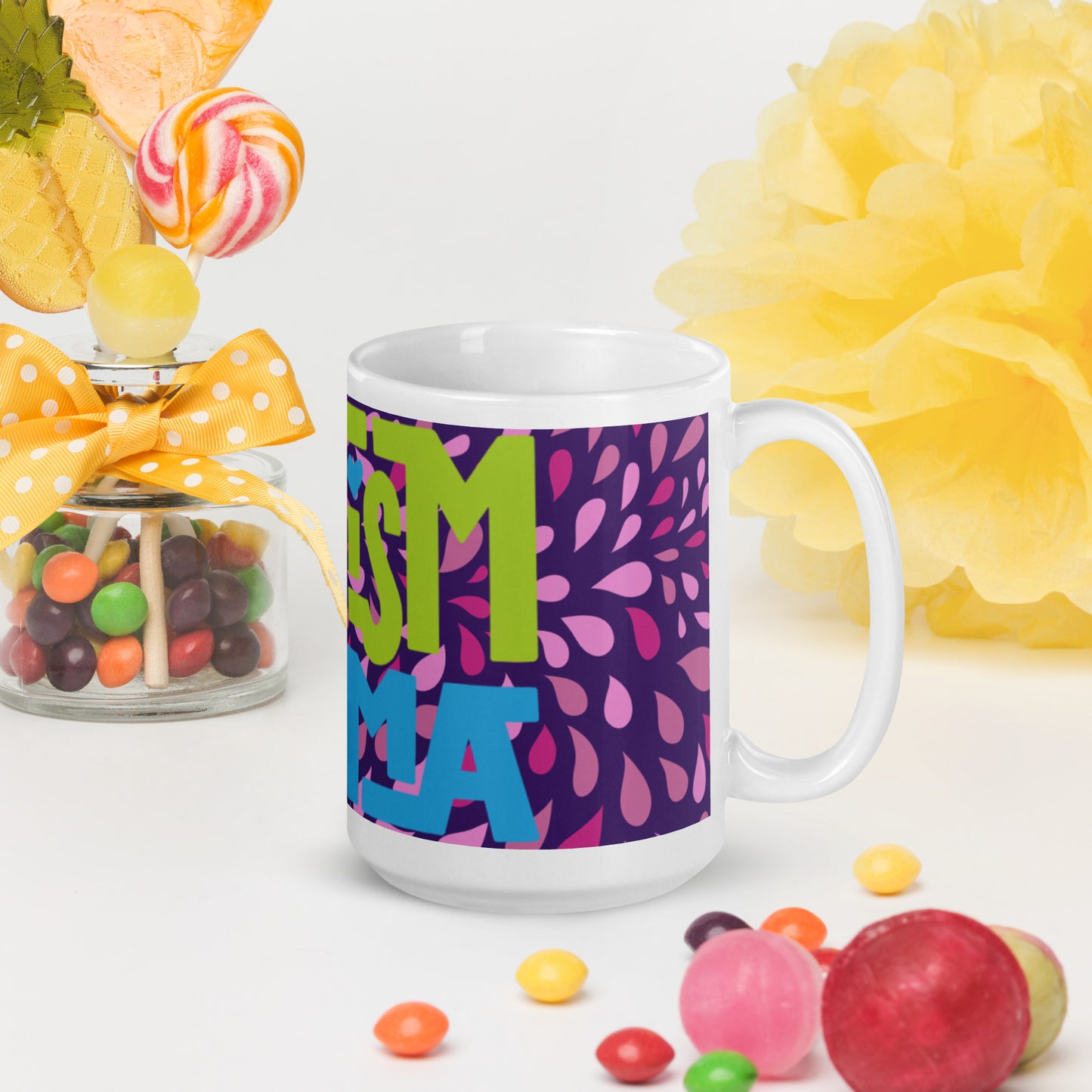 AUTISM MAMA- White glossy mug