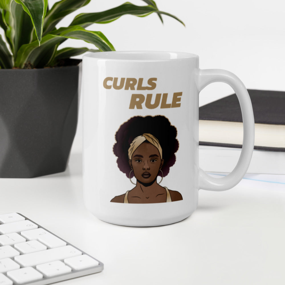 CURLS RULE- Mug
