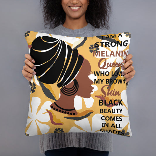 BLACK MELANIN QUEEN- Basic Pillow