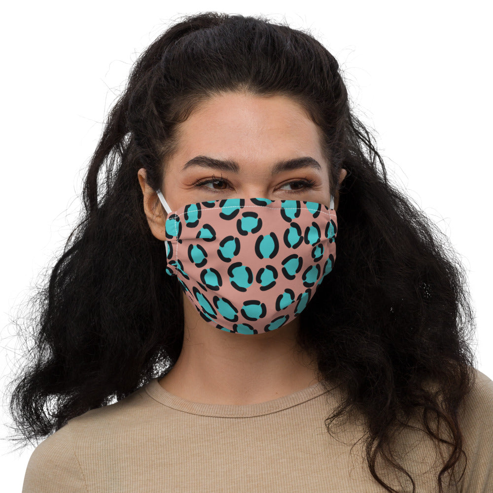 BLUE SPOT LEOPARD- Premium face mask