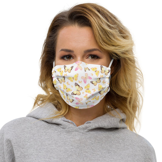YELLOW BUTTERFLIES- Premium face mask