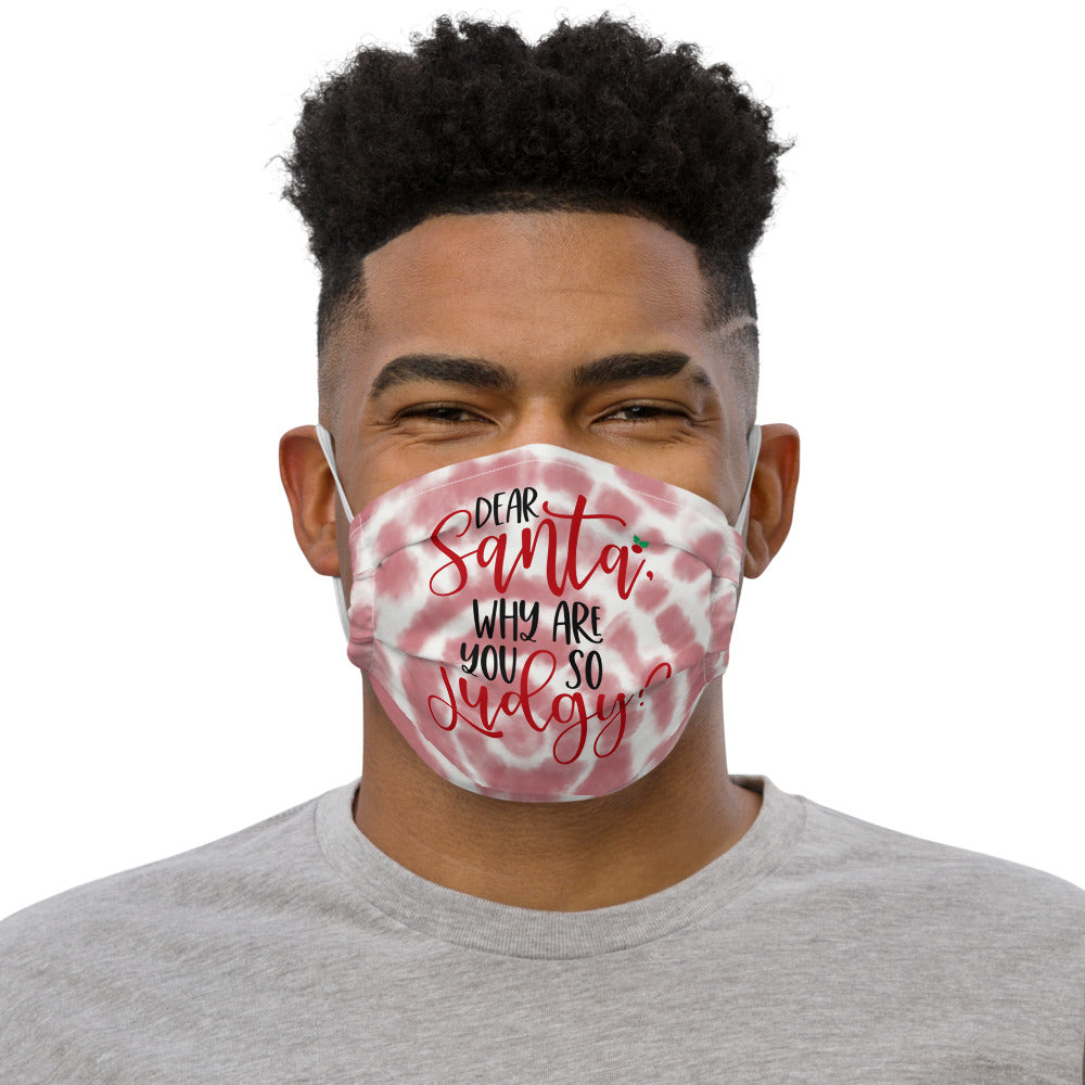 DEAR SANTA, WHY ARE YOU SO JUDGY- Premium face mask