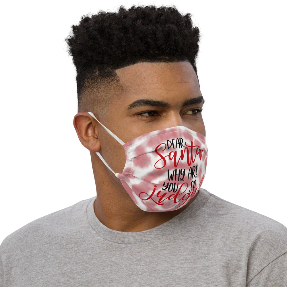 DEAR SANTA, WHY ARE YOU SO JUDGY- Premium face mask