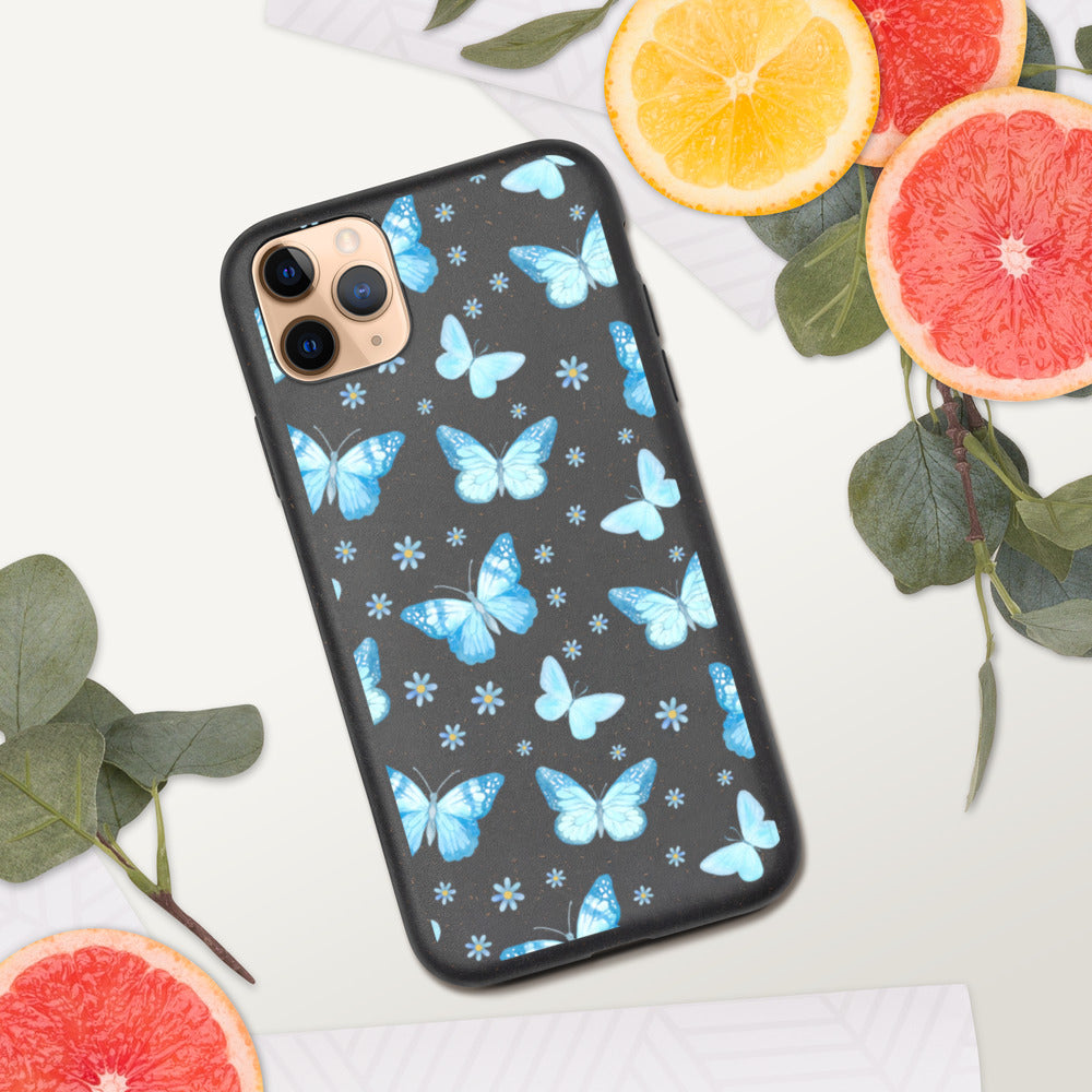 BLUE BUTTERFLIES- Biodegradable phone case