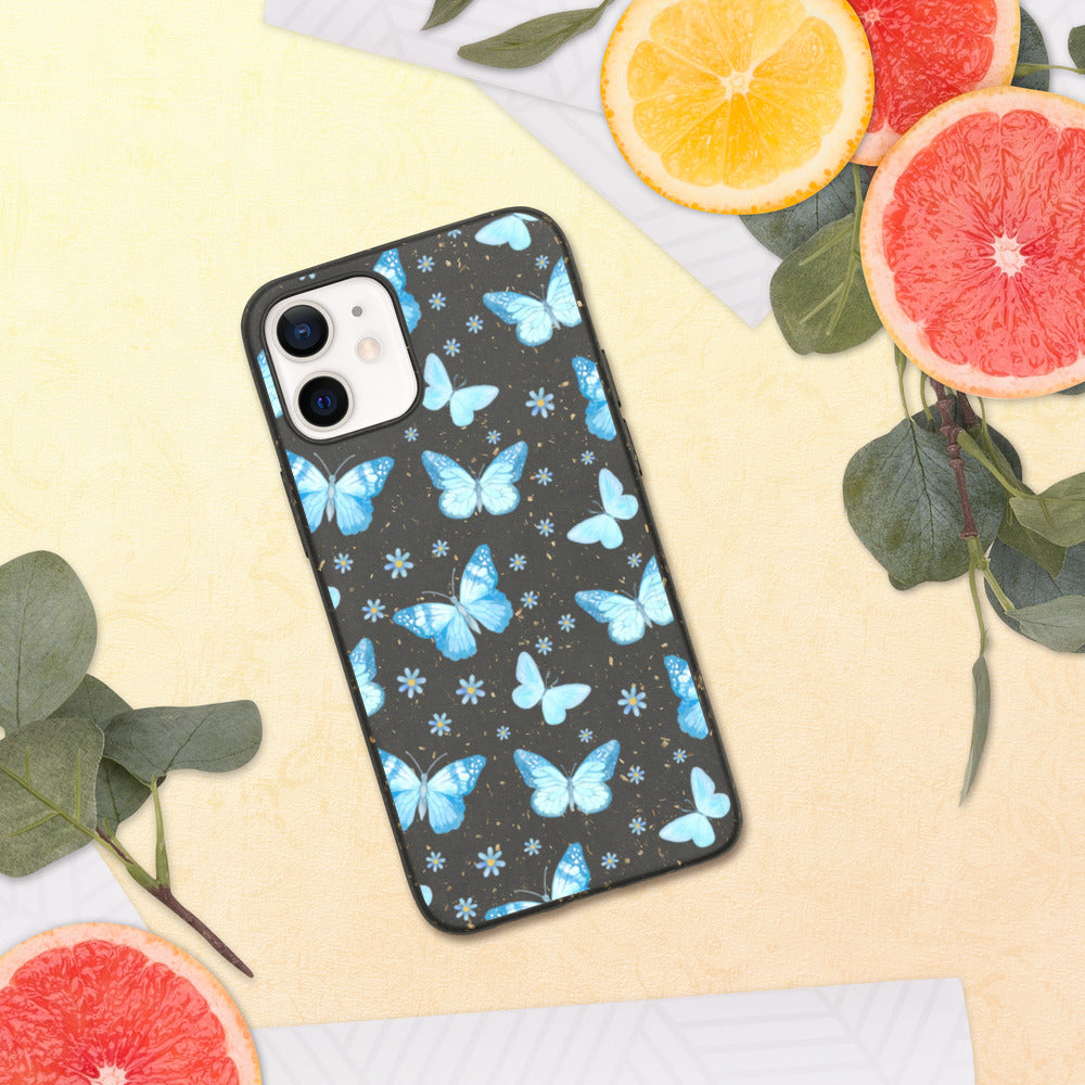 BLUE BUTTERFLIES- Biodegradable phone case