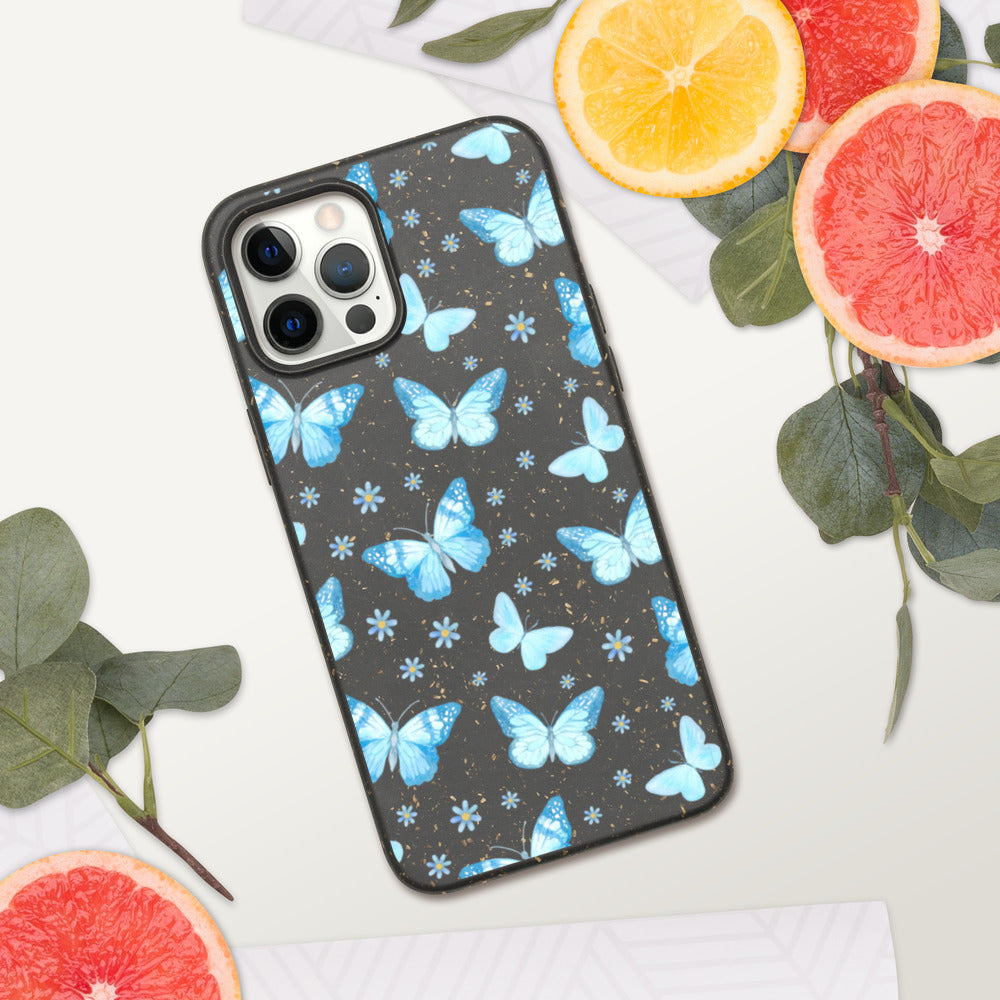 BLUE BUTTERFLIES- Biodegradable phone case
