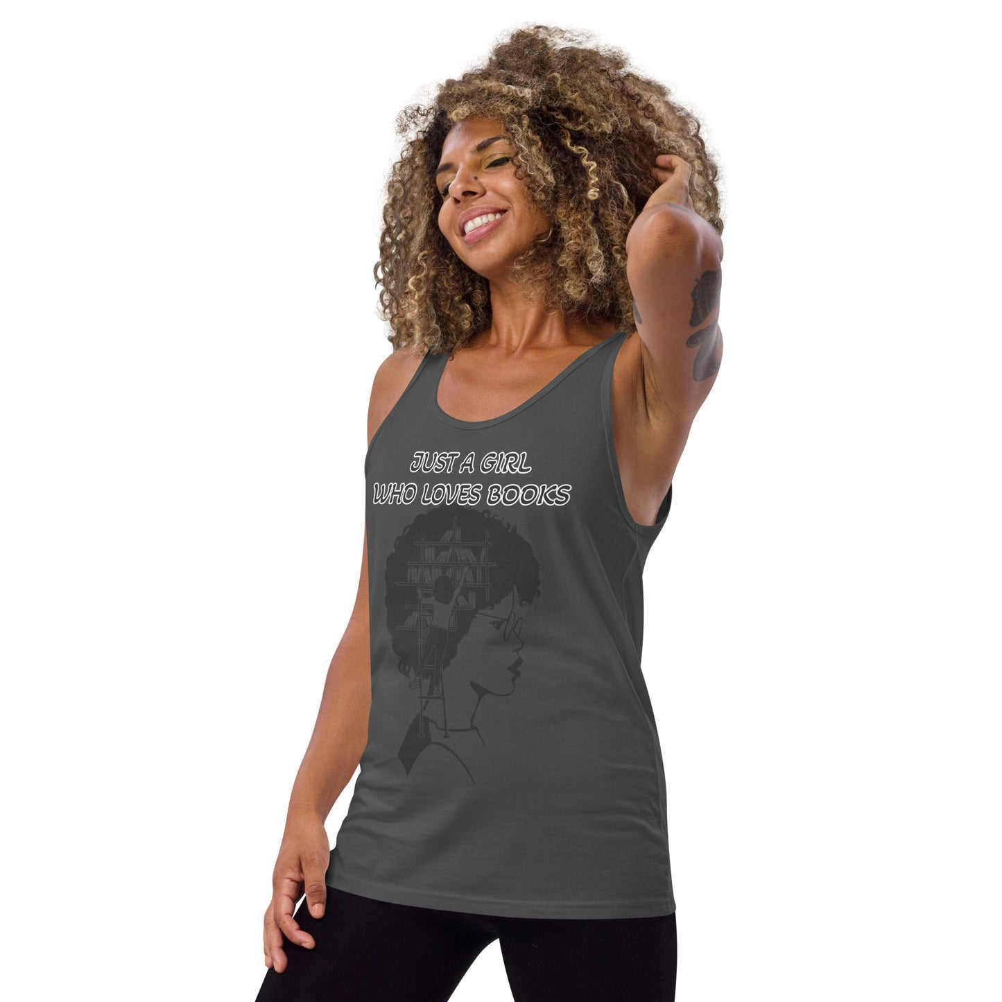 JUST A GIRL WHO LOVES BOOKS- Unisex Tank Top