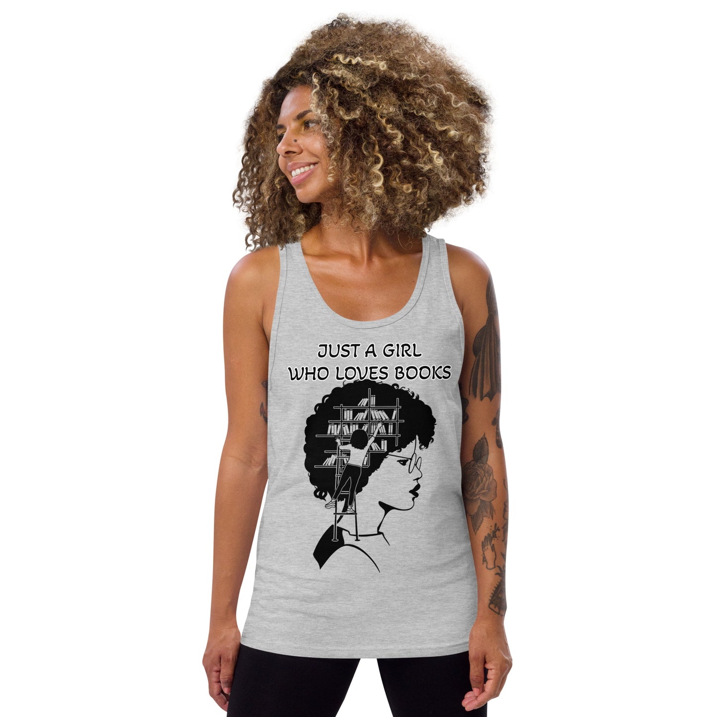 JUST A GIRL WHO LOVES BOOKS- Unisex Tank Top