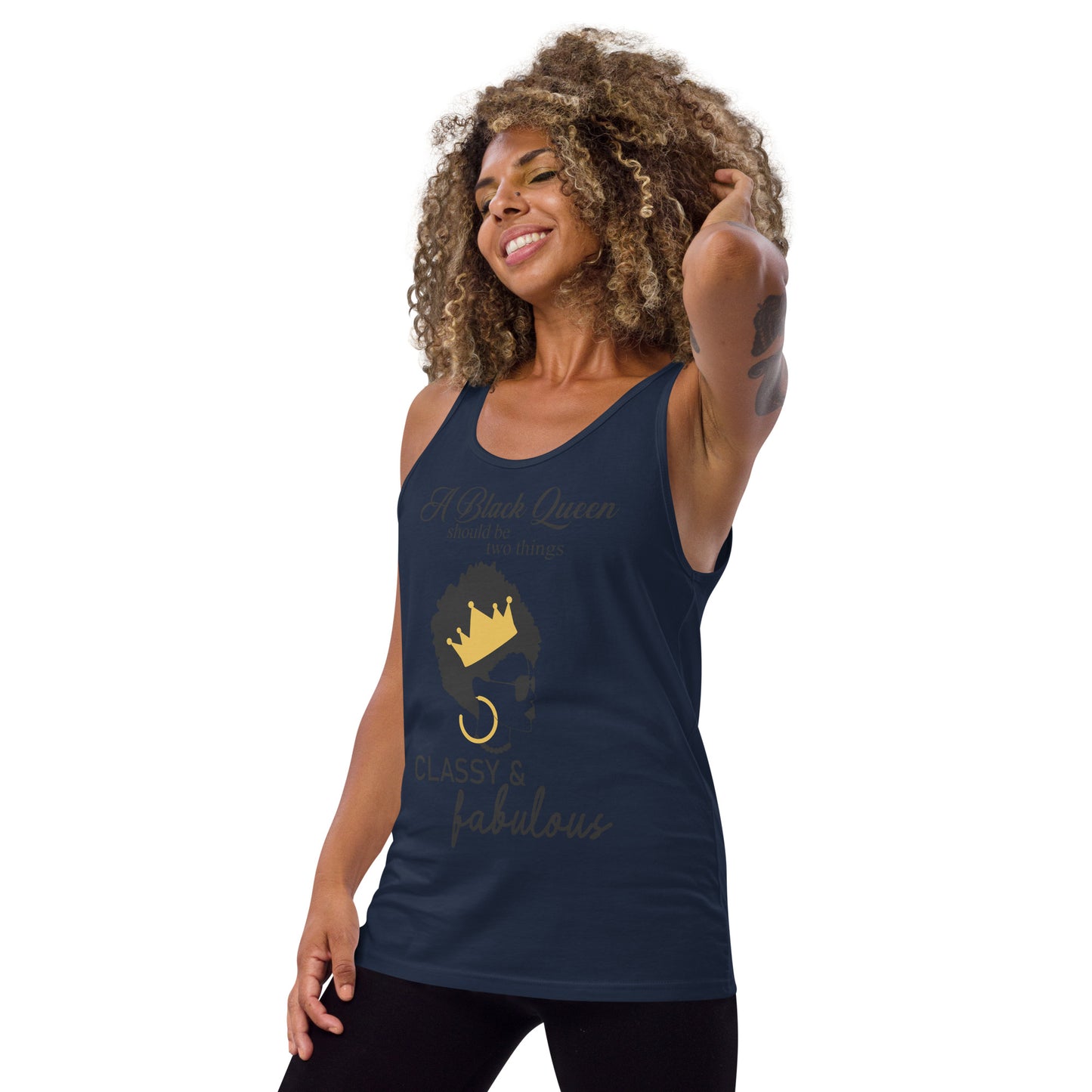 FABULOUS AND CLASSY BLACK QUEEN- Unisex Tank Top