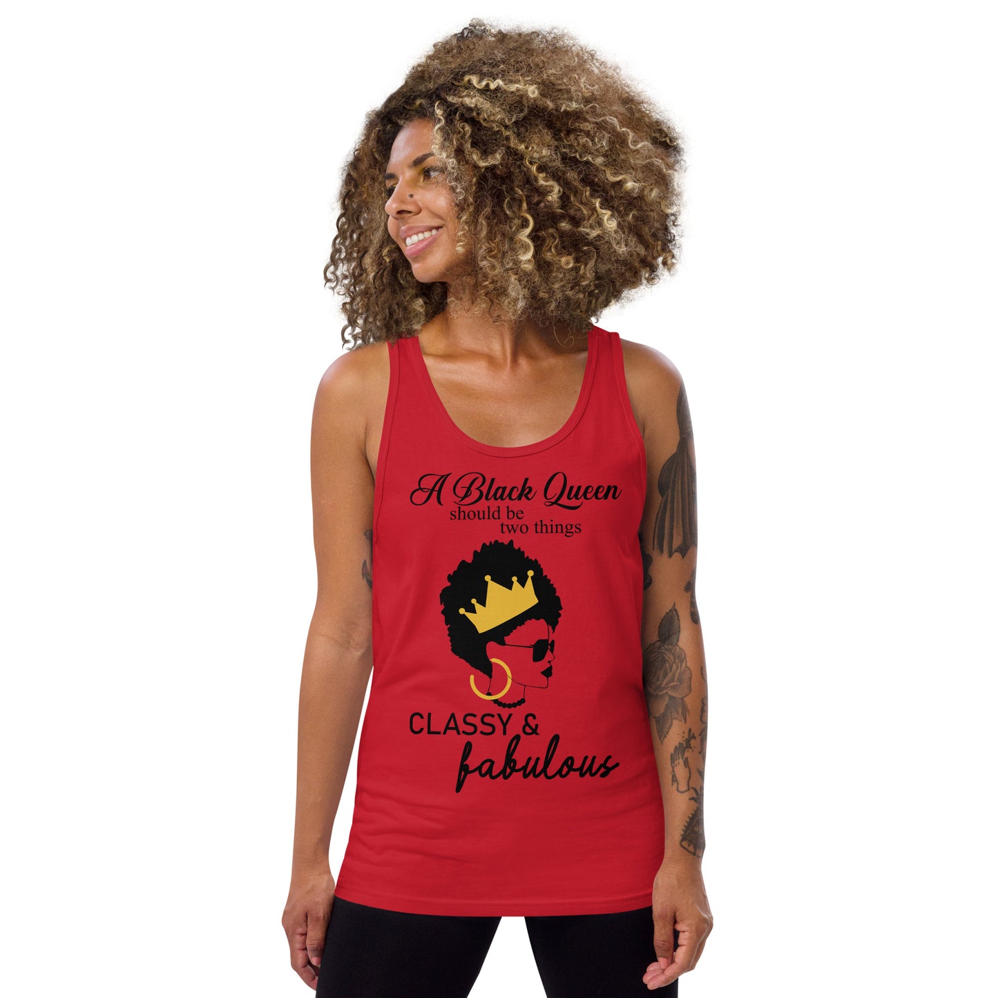 FABULOUS AND CLASSY BLACK QUEEN- Unisex Tank Top