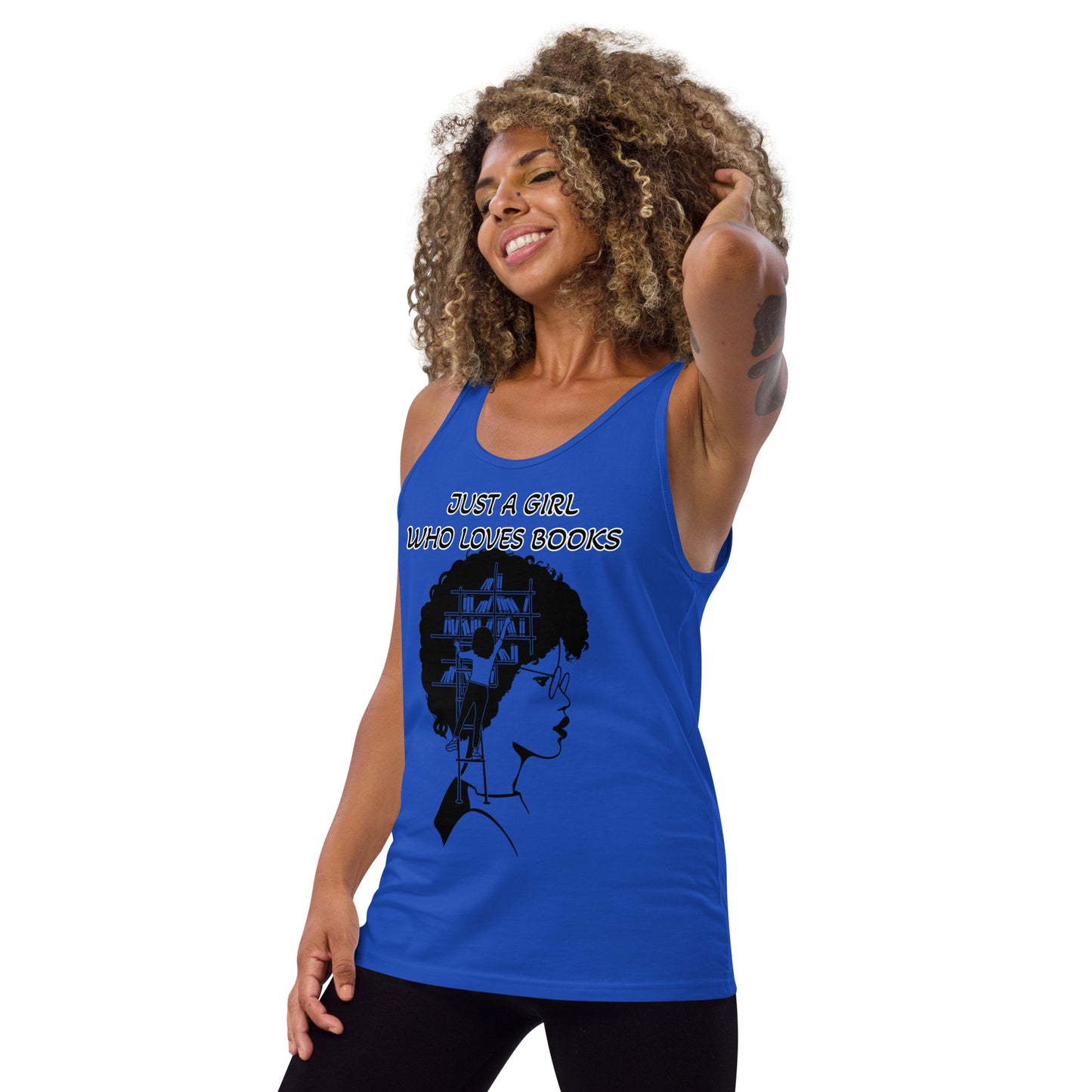 JUST A GIRL WHO LOVES BOOKS- Unisex Tank Top