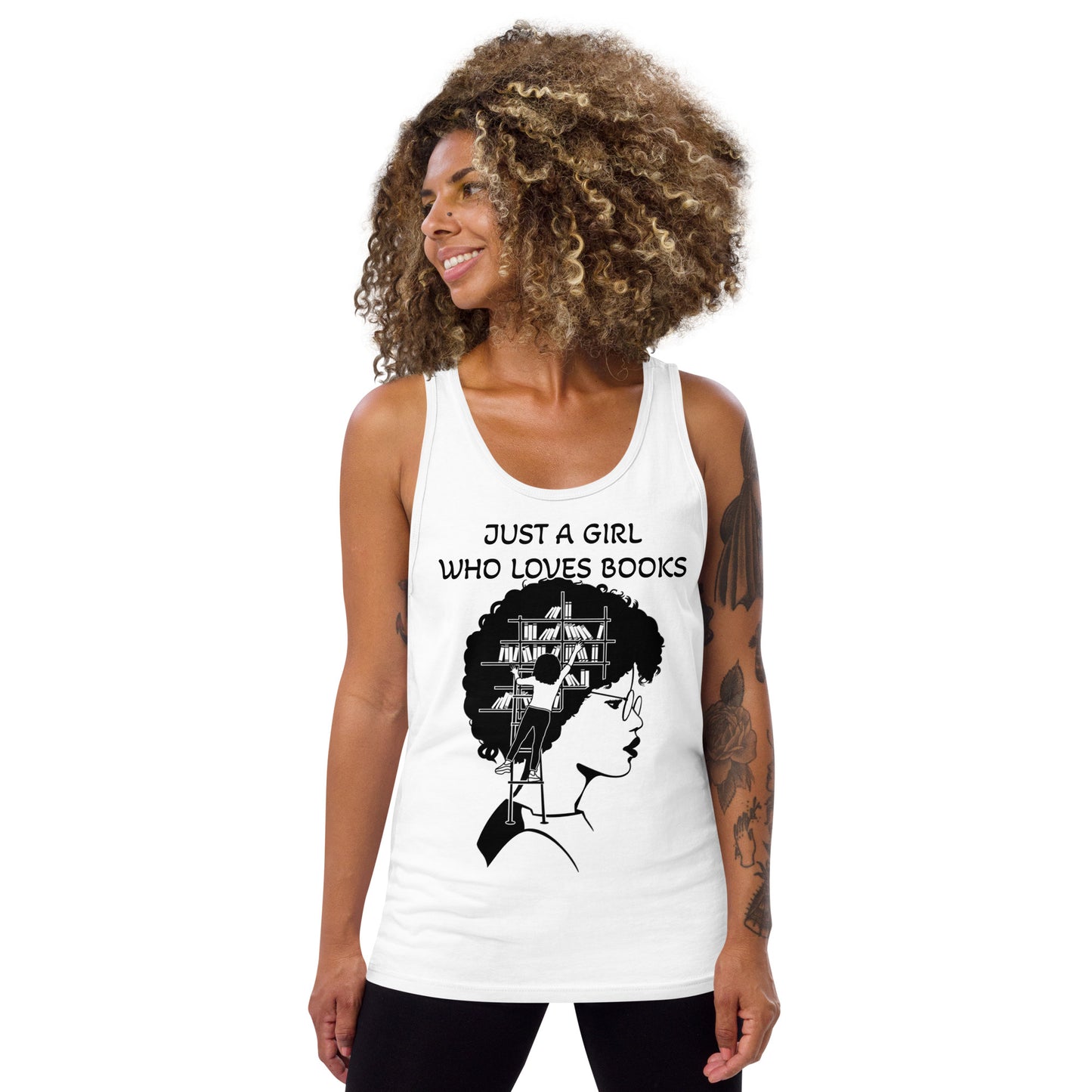 JUST A GIRL WHO LOVES BOOKS- Unisex Tank Top