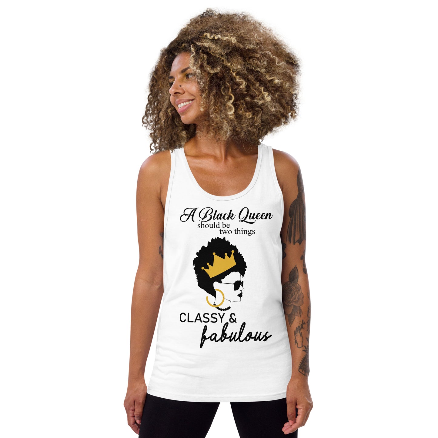 FABULOUS AND CLASSY BLACK QUEEN- Unisex Tank Top