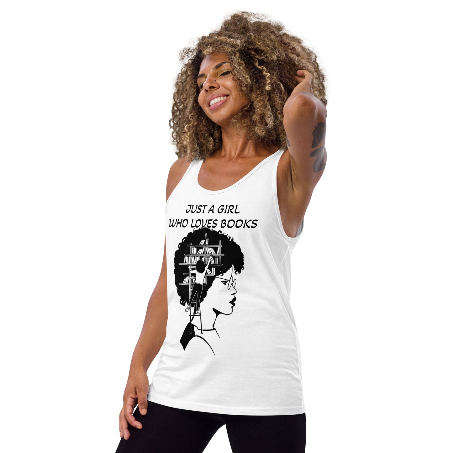 JUST A GIRL WHO LOVES BOOKS- Unisex Tank Top