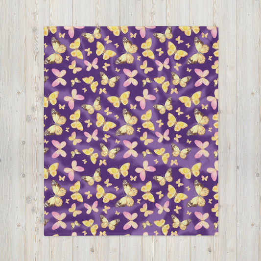 YELLOW BUTTERFLIES- Throw Blanket