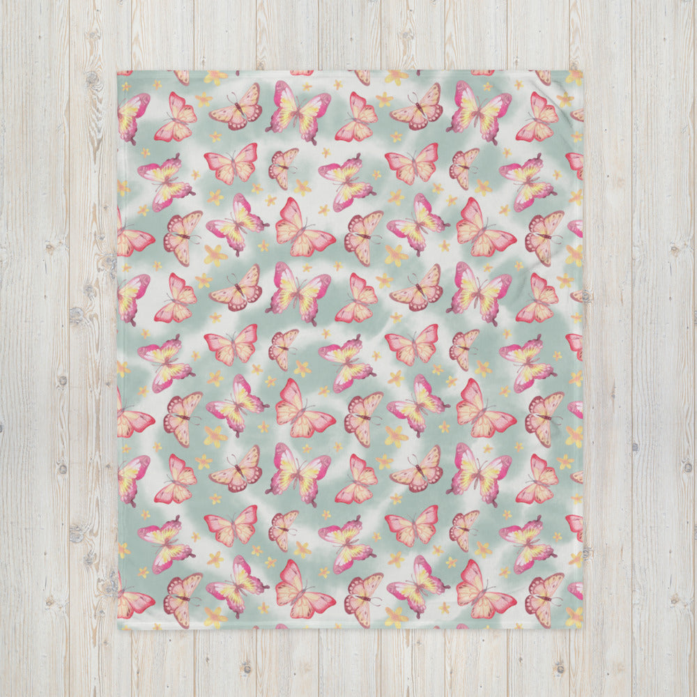 NUDE BUTTERFLIES- Throw Blanket