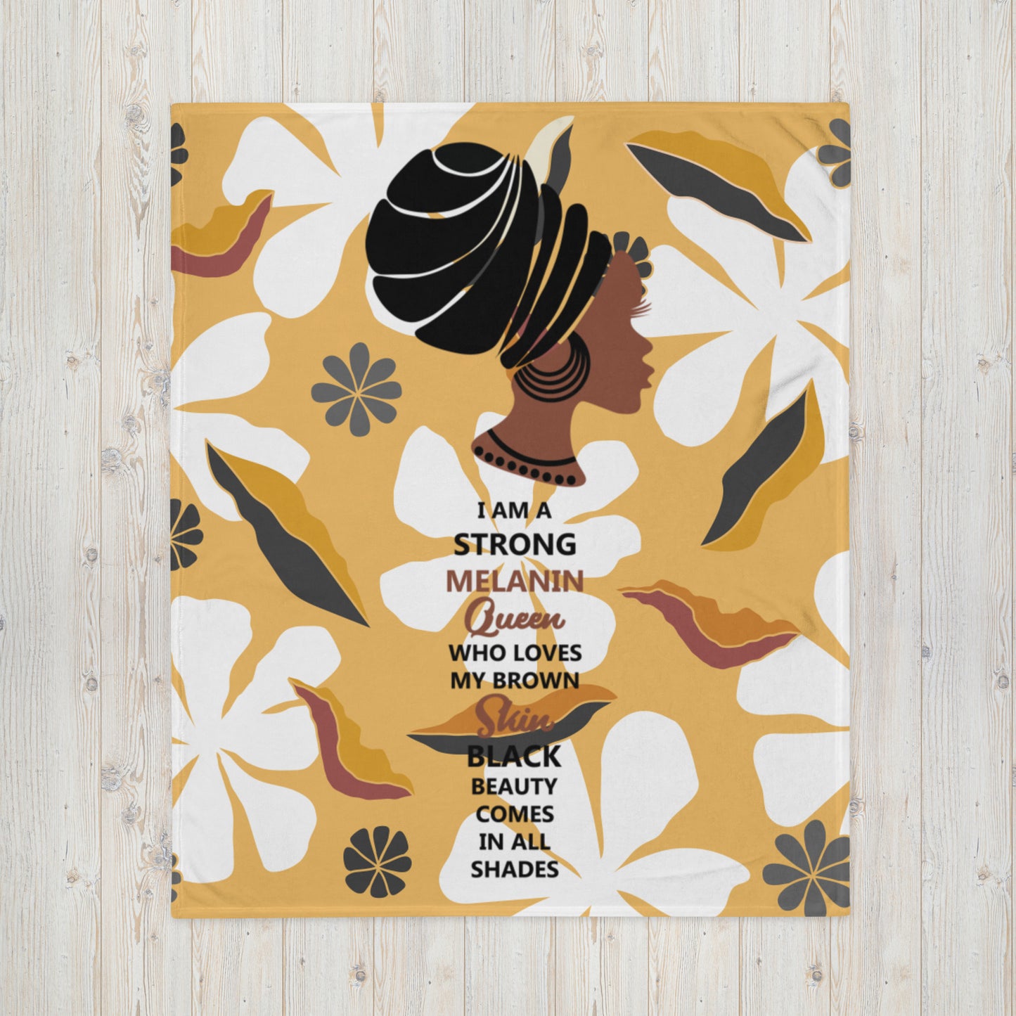 BLACK MELANIN QUEEN- Throw Blanket
