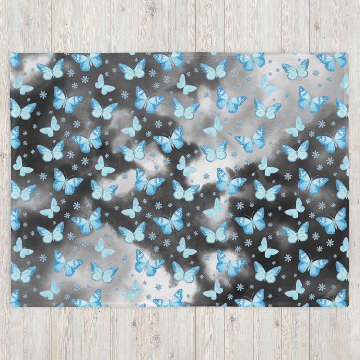 BLUE BUTTERFLIES- Throw Blanket