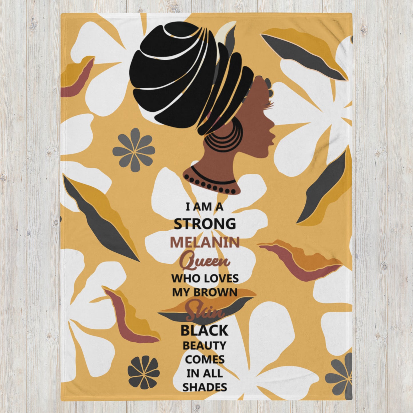 BLACK MELANIN QUEEN- Throw Blanket