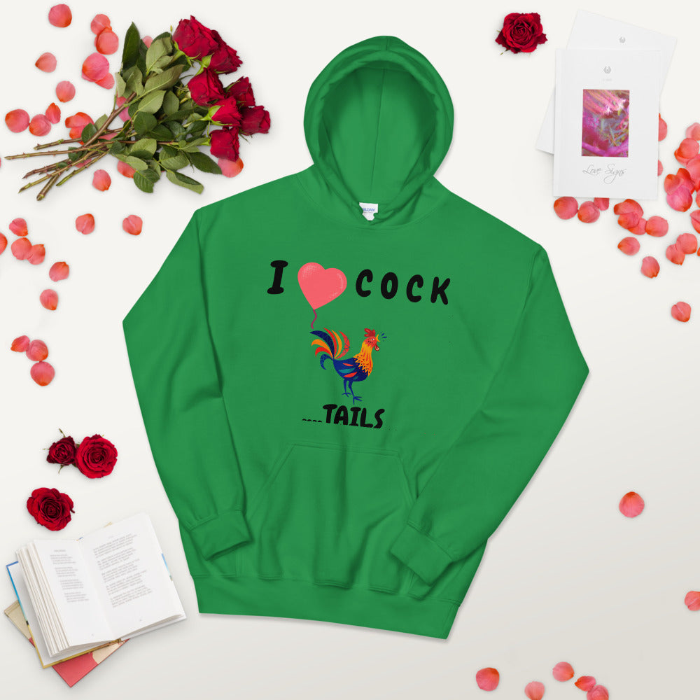 I HEART COCK.... TAILS- Unisex Hoodie