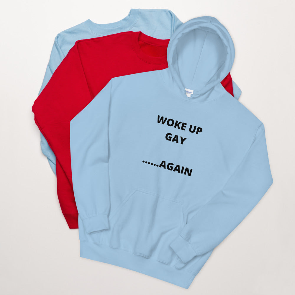 WOKE UP GAY, AGAIN- Unisex Hoodie