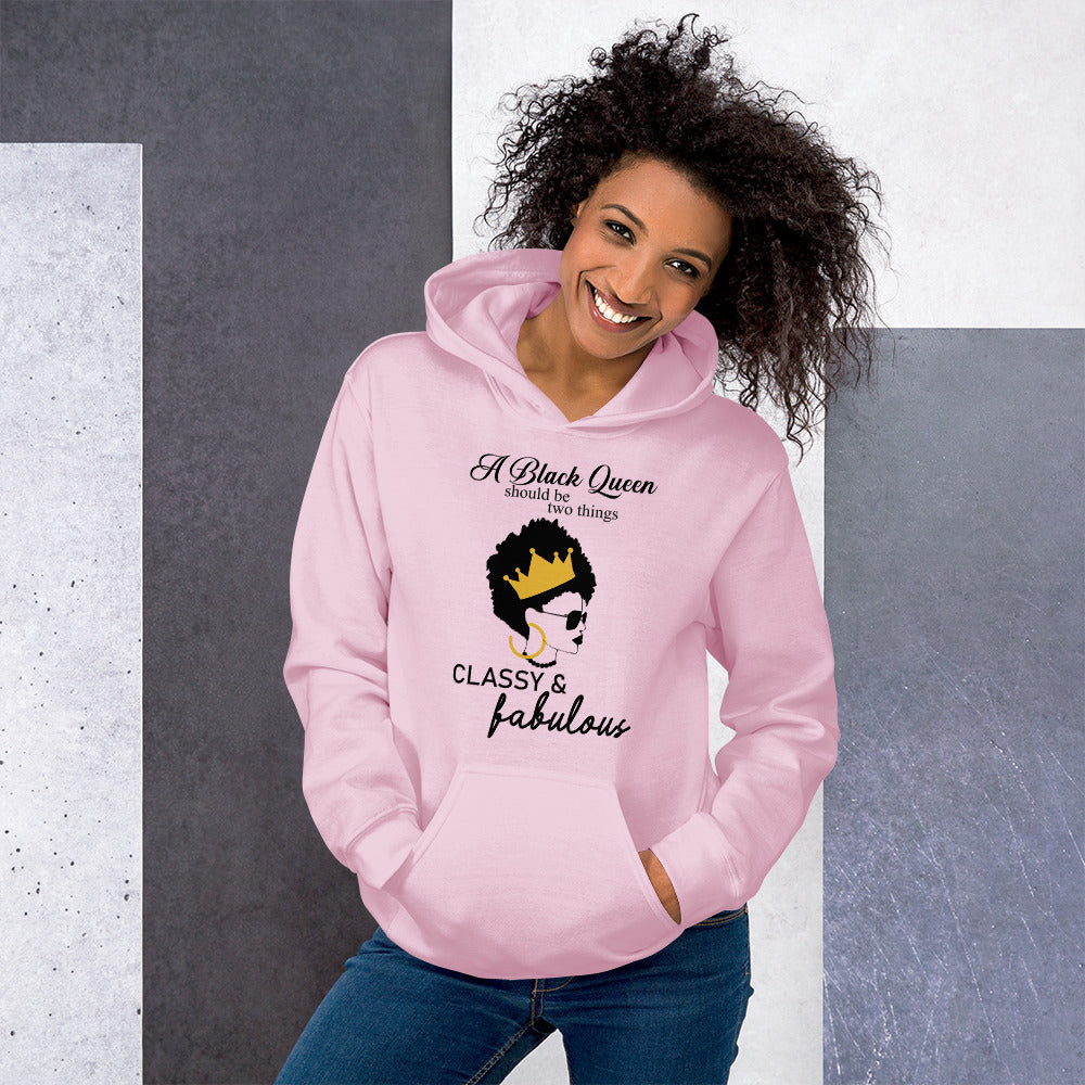 FABULOUS AND CLASSY BLACK QUEEN- Unisex Hoodie
