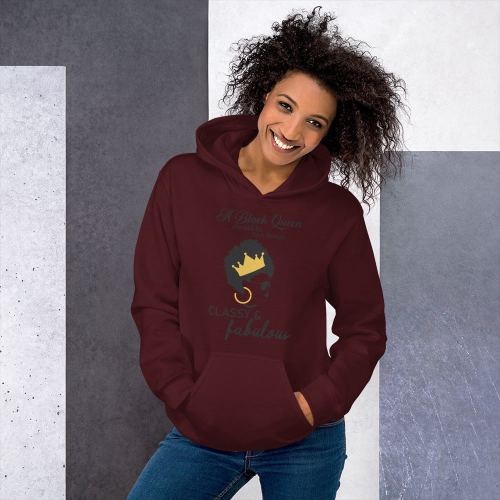 FABULOUS AND CLASSY BLACK QUEEN- Unisex Hoodie