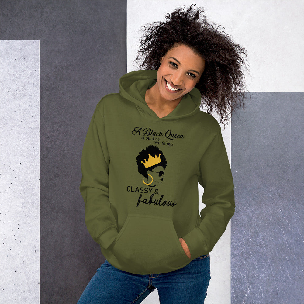 FABULOUS AND CLASSY BLACK QUEEN- Unisex Hoodie