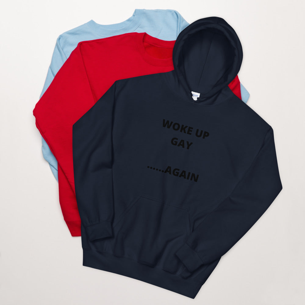 WOKE UP GAY, AGAIN- Unisex Hoodie