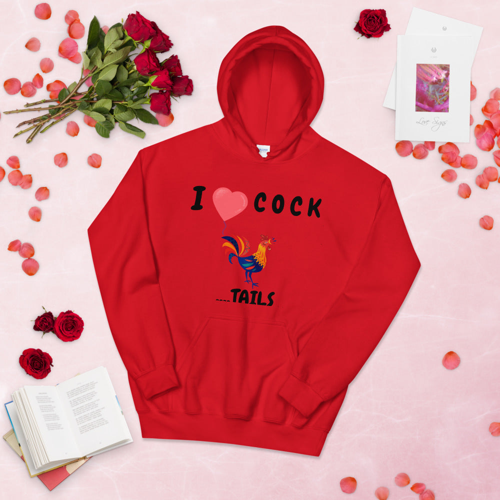 I HEART COCK.... TAILS- Unisex Hoodie