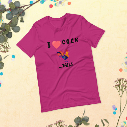 I HEART COCK....TAILS- Short-Sleeve Unisex T-Shirt