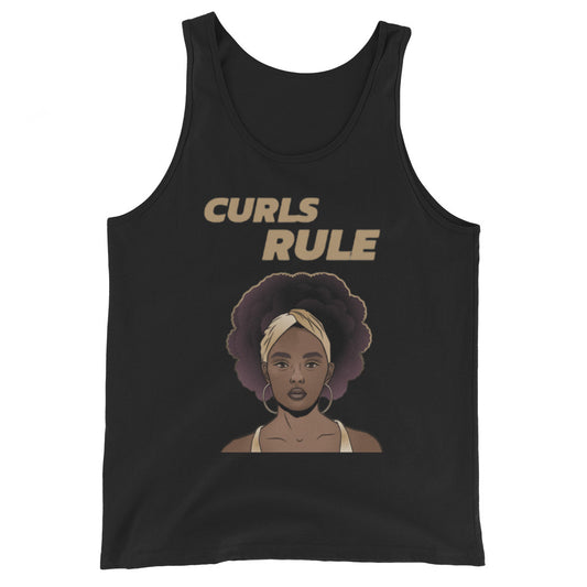 CURLS RULE- Unisex Tank Top