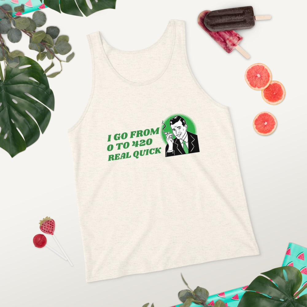 I GO FROM 0 TO 420 REAL QUICK- Unisex Tank Top