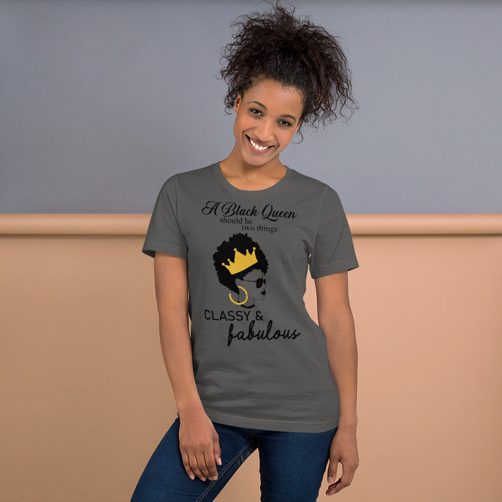 FABULOUS AND CLASSY BLACK QUEEN- Unisex t-shirt