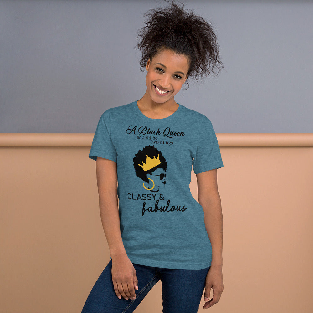 FABULOUS AND CLASSY BLACK QUEEN- Unisex t-shirt