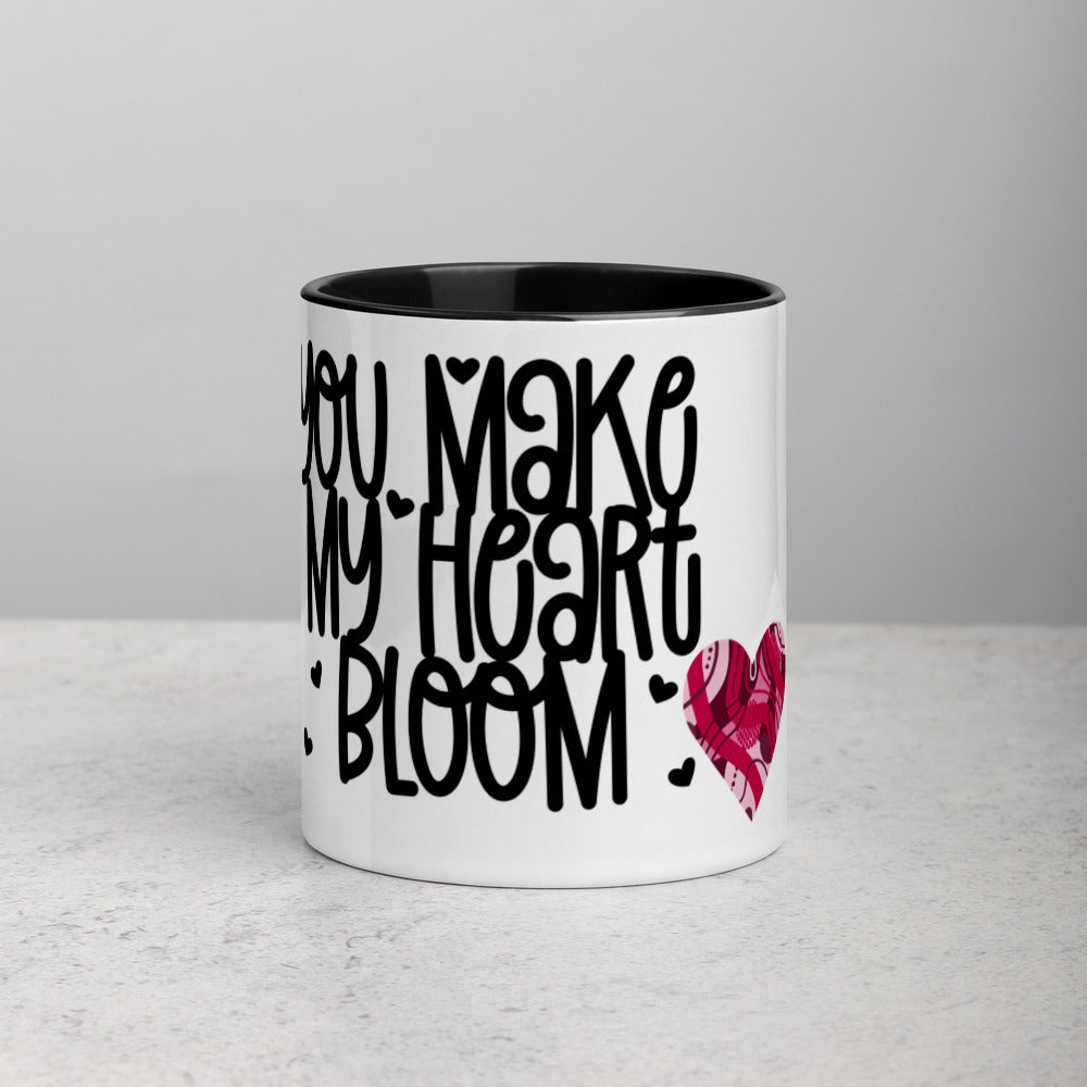 YOU MAKE MY HEART BLOOM <3- Mug with Color Inside