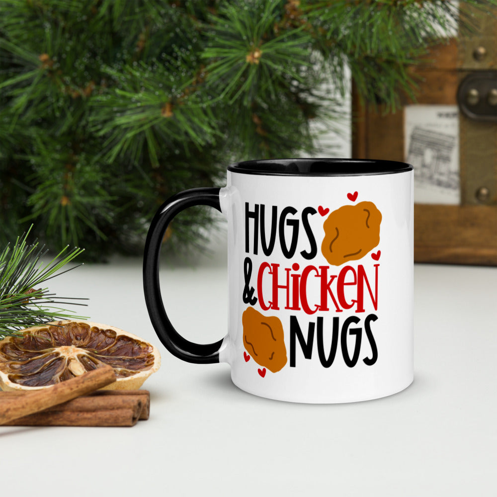 HUGS AND CHICKEN NUGS- Mug with Color Inside