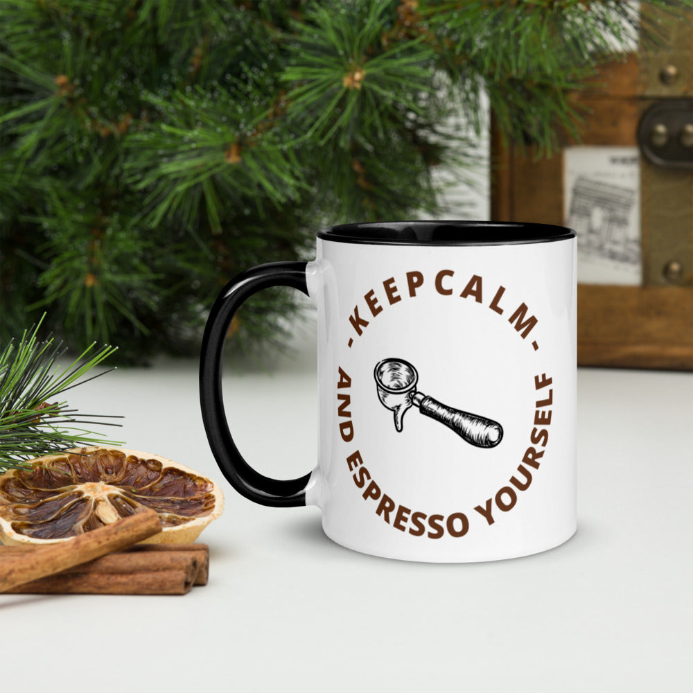 KEEP CALM AND ESPRESSO YOURSELF- Mug with Color Inside