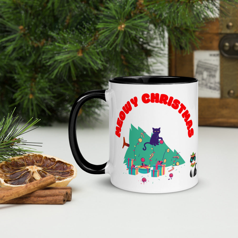 MEOWY CHRISTMAS- Mug with Color Inside