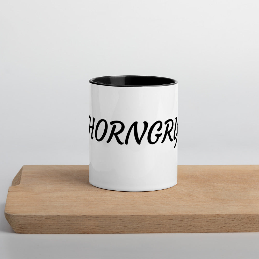 HORNGRY (HORNY AND HUNGRY)- Mug with Color Inside
