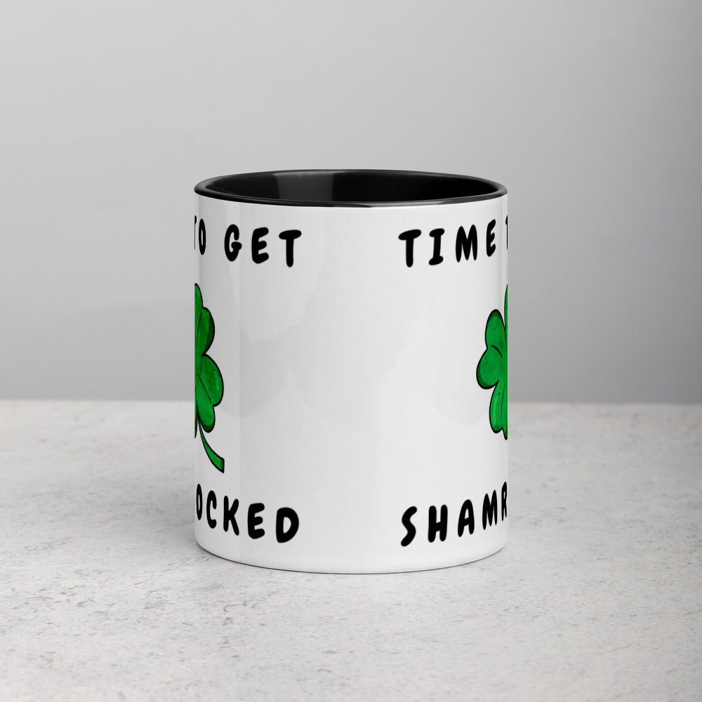 TIME TO GET SHAMROCKED- Mug with Color Inside