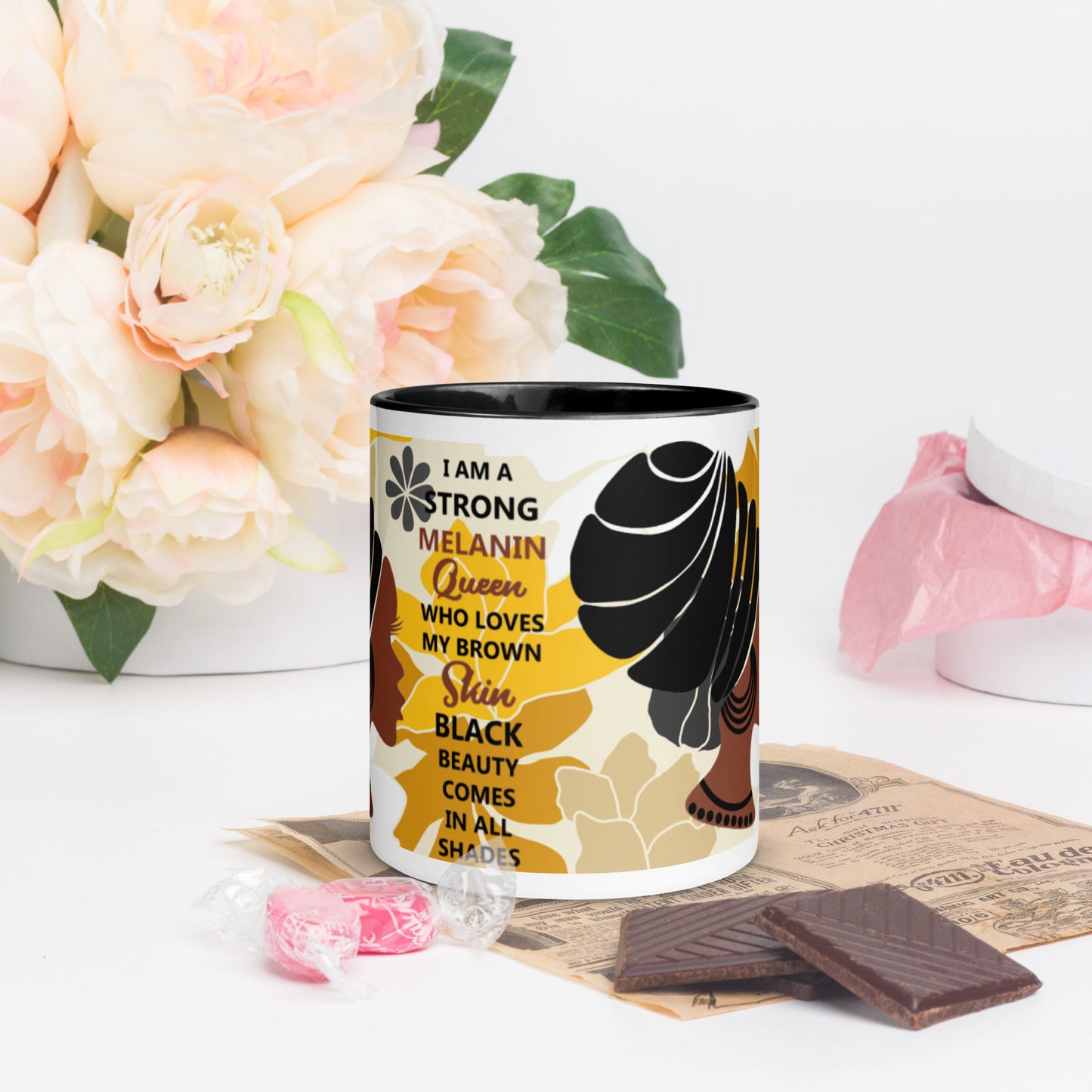 BLACK MELANIN QUEEN- Mug with Color Inside